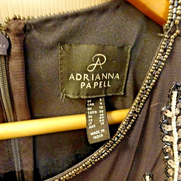 Adrianna Papell Beaded Gown‎ Sz 6 Purple Sleeveless Formal Evening Dress - Picture 5 of 11